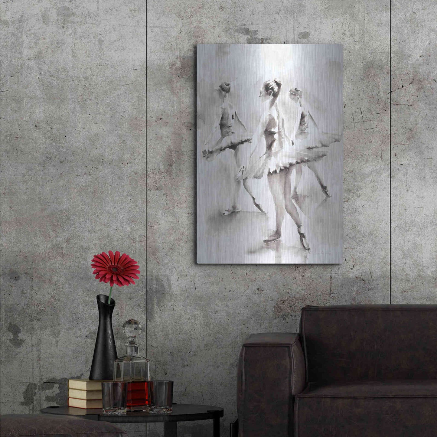 Luxe Metal Art 'Three Ballerinas' by Aimee Del Valle, Metal Wall Art,24x36