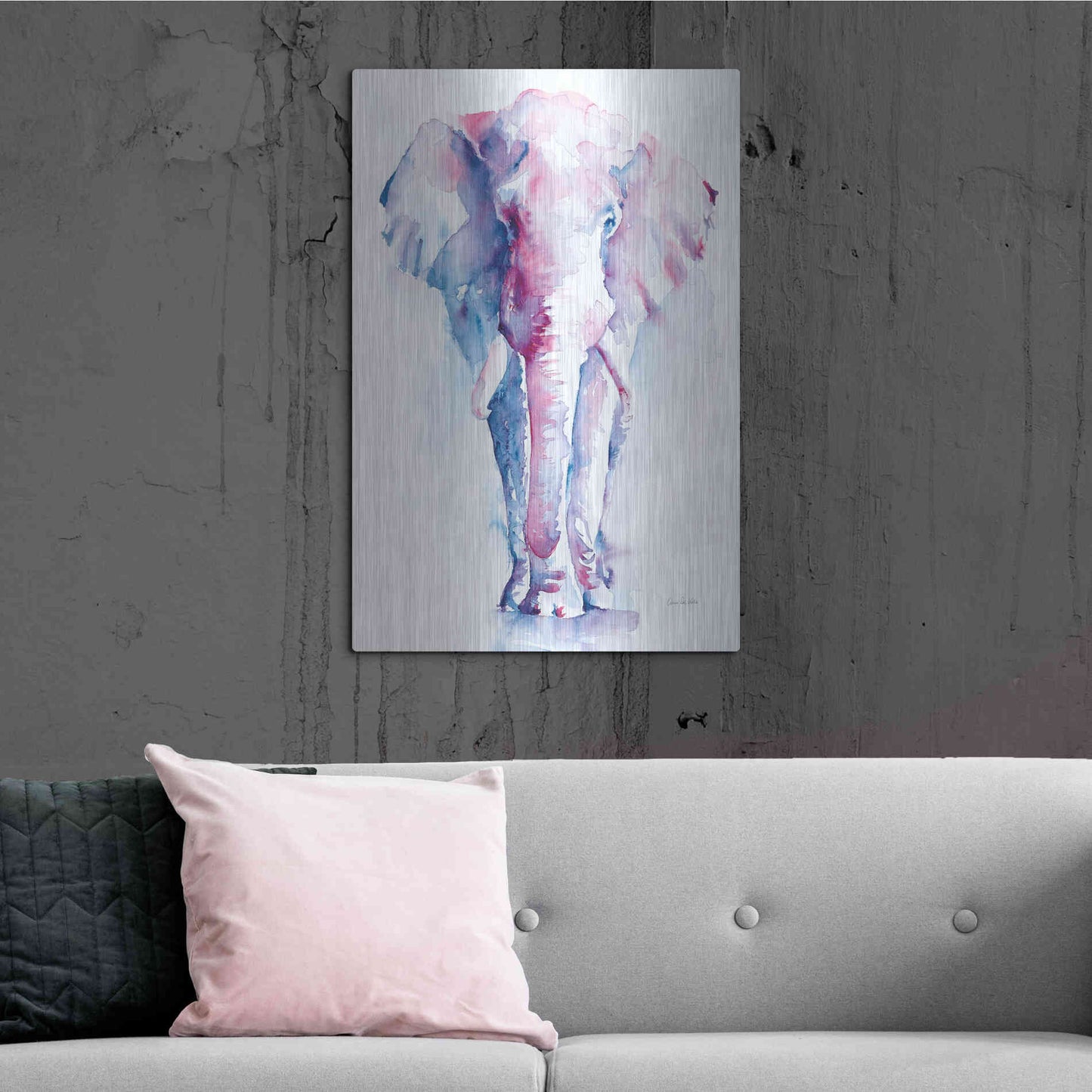Luxe Metal Art 'An Elephant Never Forgets V2' by Alan Majchrowicz, Metal Wall Art,24x36