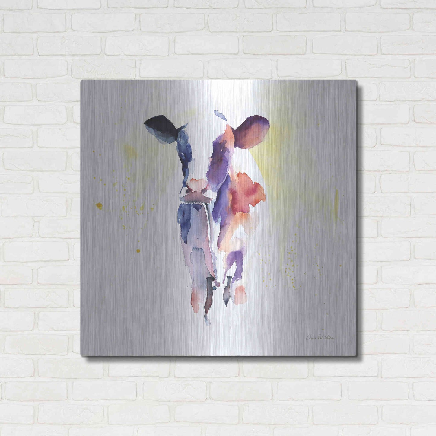 Luxe Metal Art 'Holstein II' by Alan Majchrowicz, Metal Wall Art,36x36