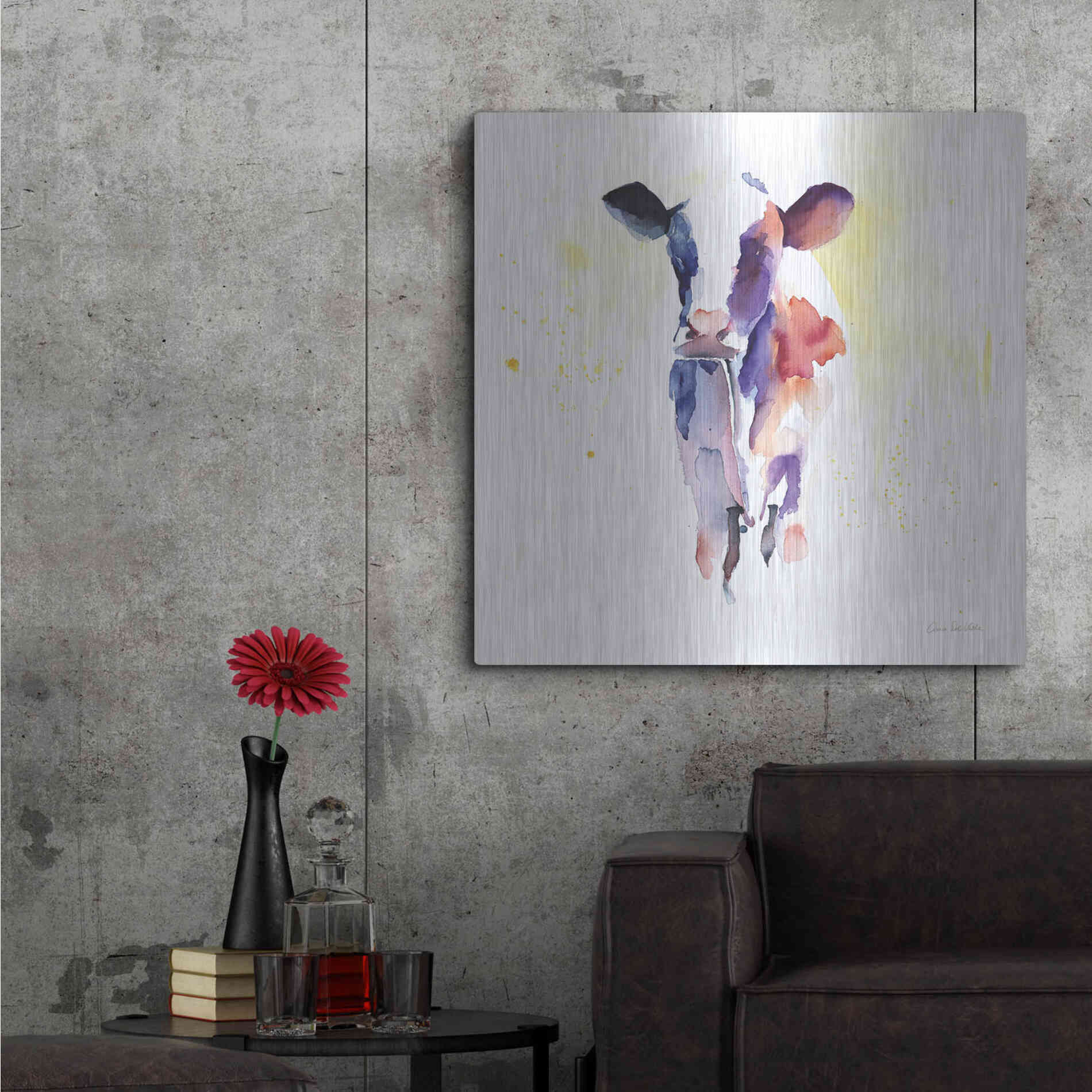Luxe Metal Art 'Holstein II' by Alan Majchrowicz, Metal Wall Art,36x36