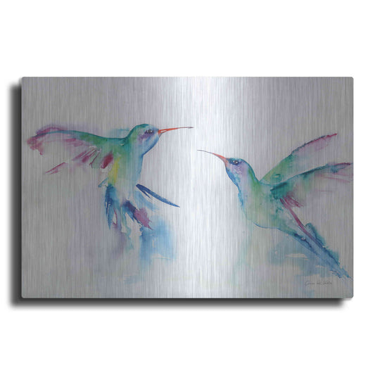 Luxe Metal Art 'Hummingbirds I' by Alan Majchrowicz, Metal Wall Art