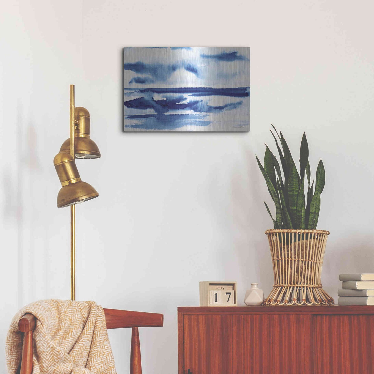 Luxe Metal Art 'Ocean Blue II' by Alan Majchrowicz, Metal Wall Art,24x16