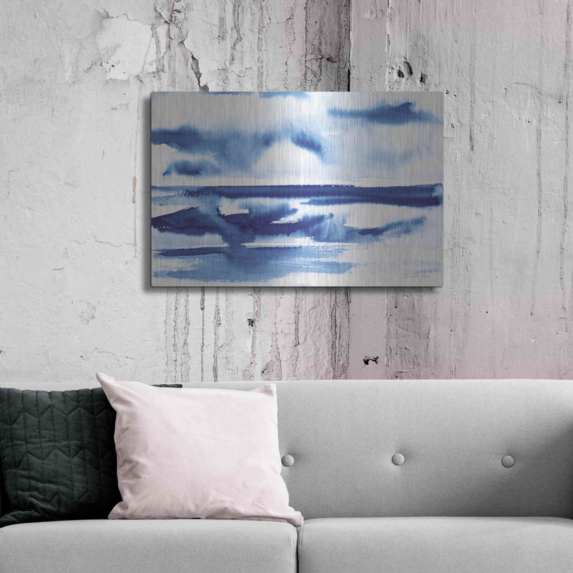 Luxe Metal Art 'Ocean Blue II' by Alan Majchrowicz, Metal Wall Art,36x24