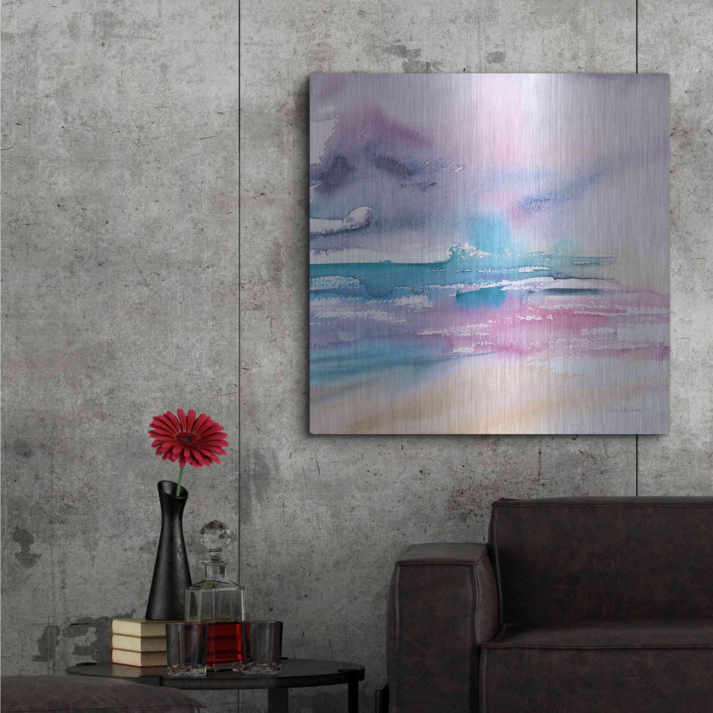 Luxe Metal Art 'Violet Sky' by Alan Majchrowicz, Metal Wall Art,36x36