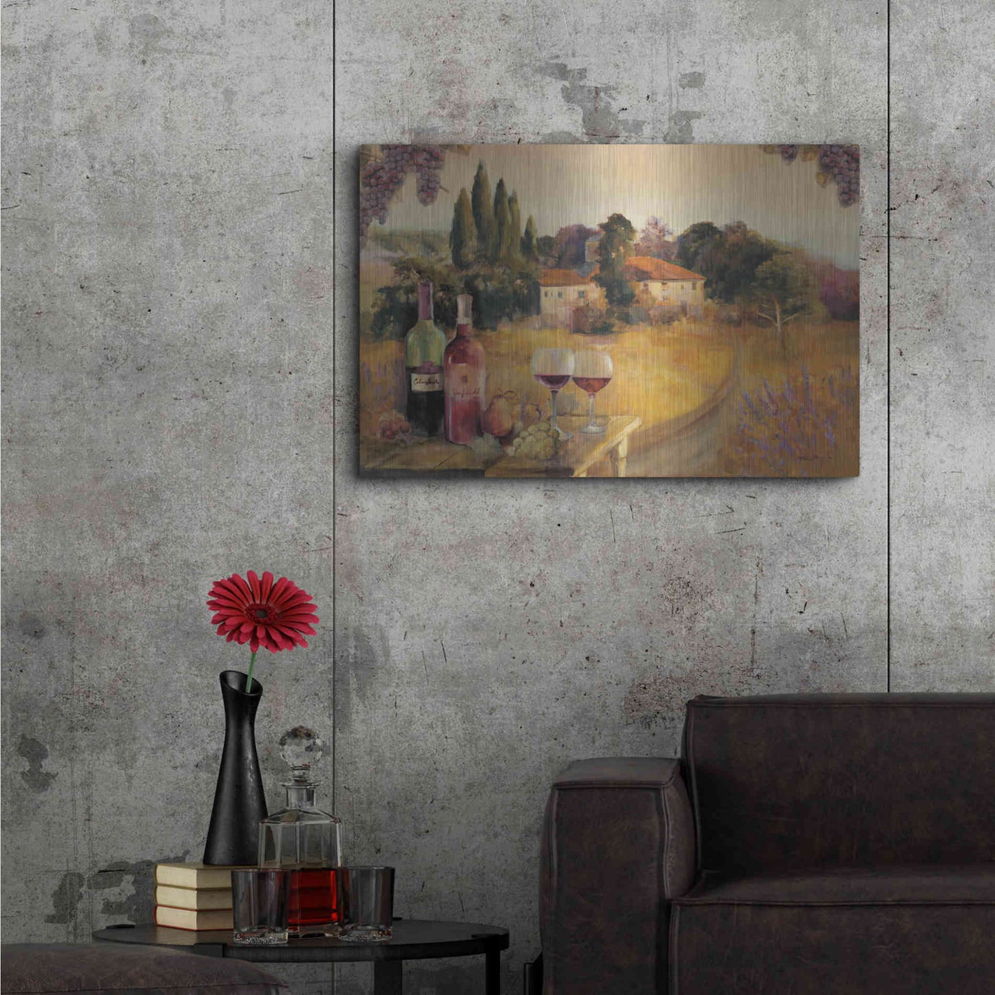 Luxe Metal Art 'Spoleta Afternoon' by Marilyn Hageman, Metal Wall Art,36x24