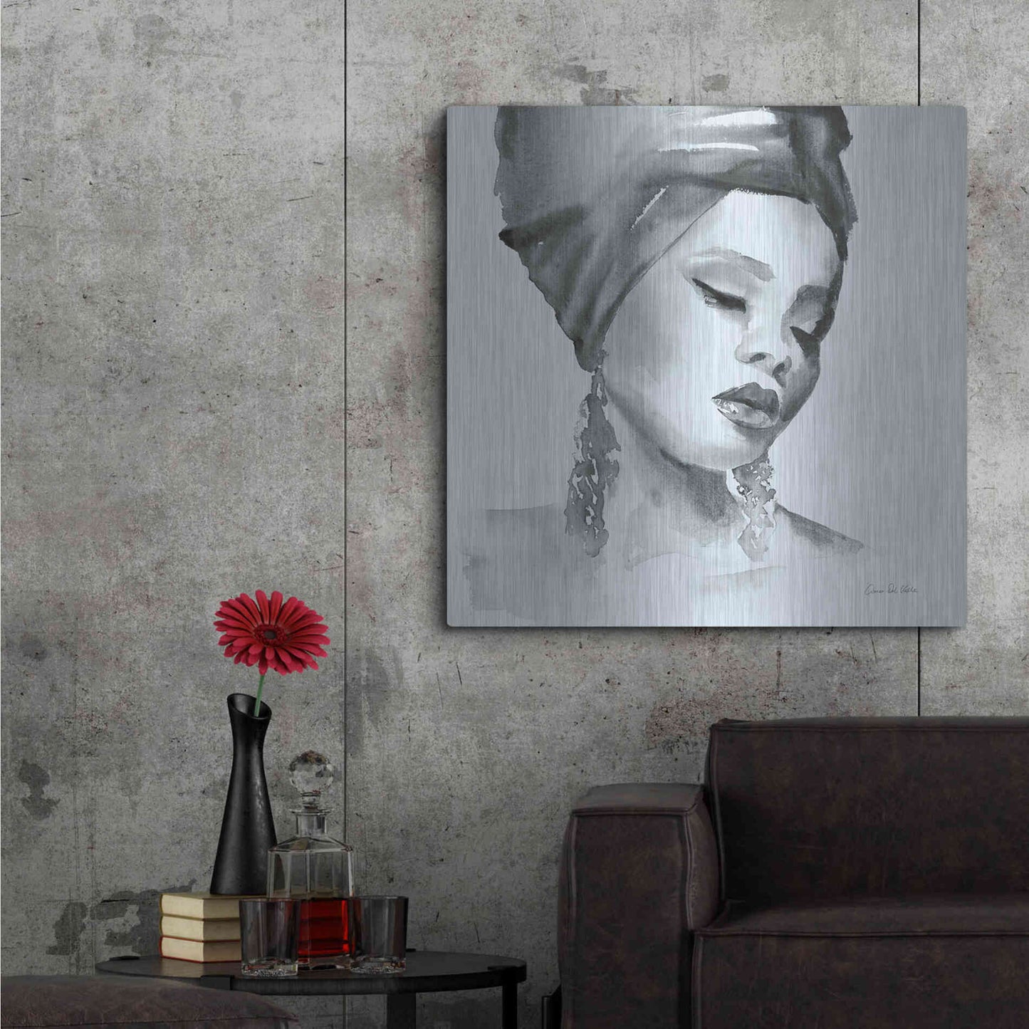 Luxe Metal Art 'Woman II Blue' by Alan Majchrowicz, Metal Wall Art,36x36