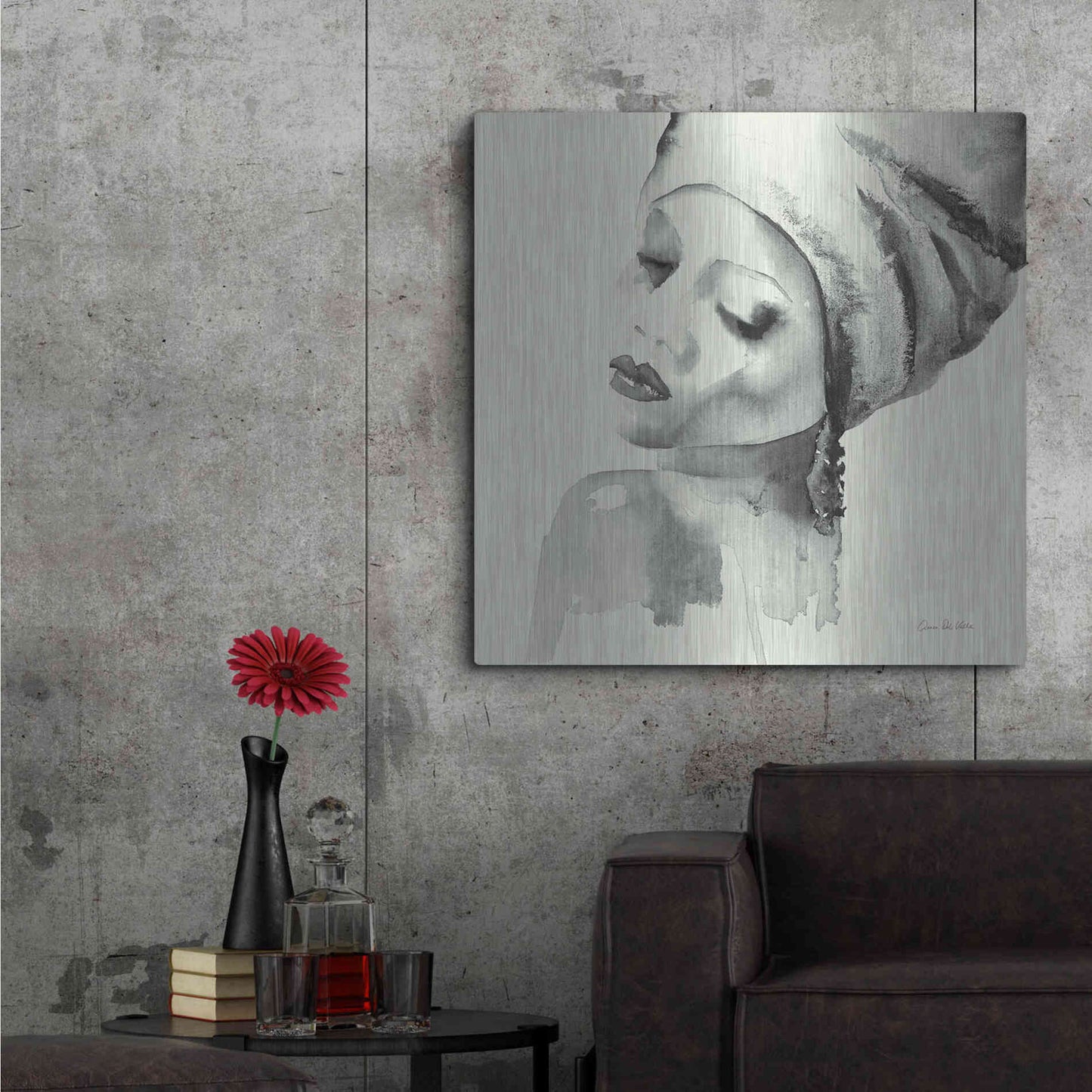 Luxe Metal Art 'Woman I Green' by Alan Majchrowicz, Metal Wall Art,36x36