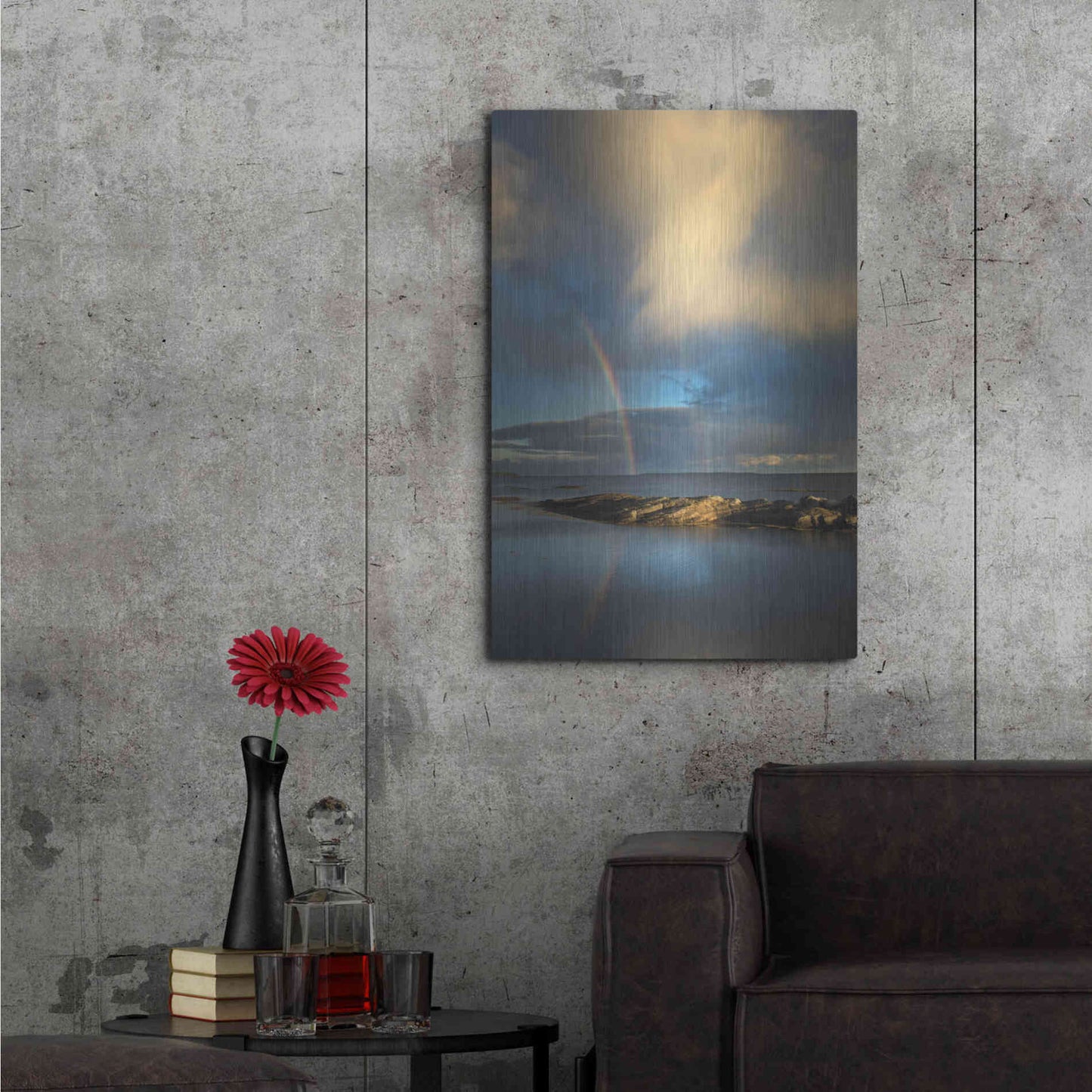 Luxe Metal Art 'Blue Rocks' by Alan Majchrowicz, Metal Wall Art,24x36