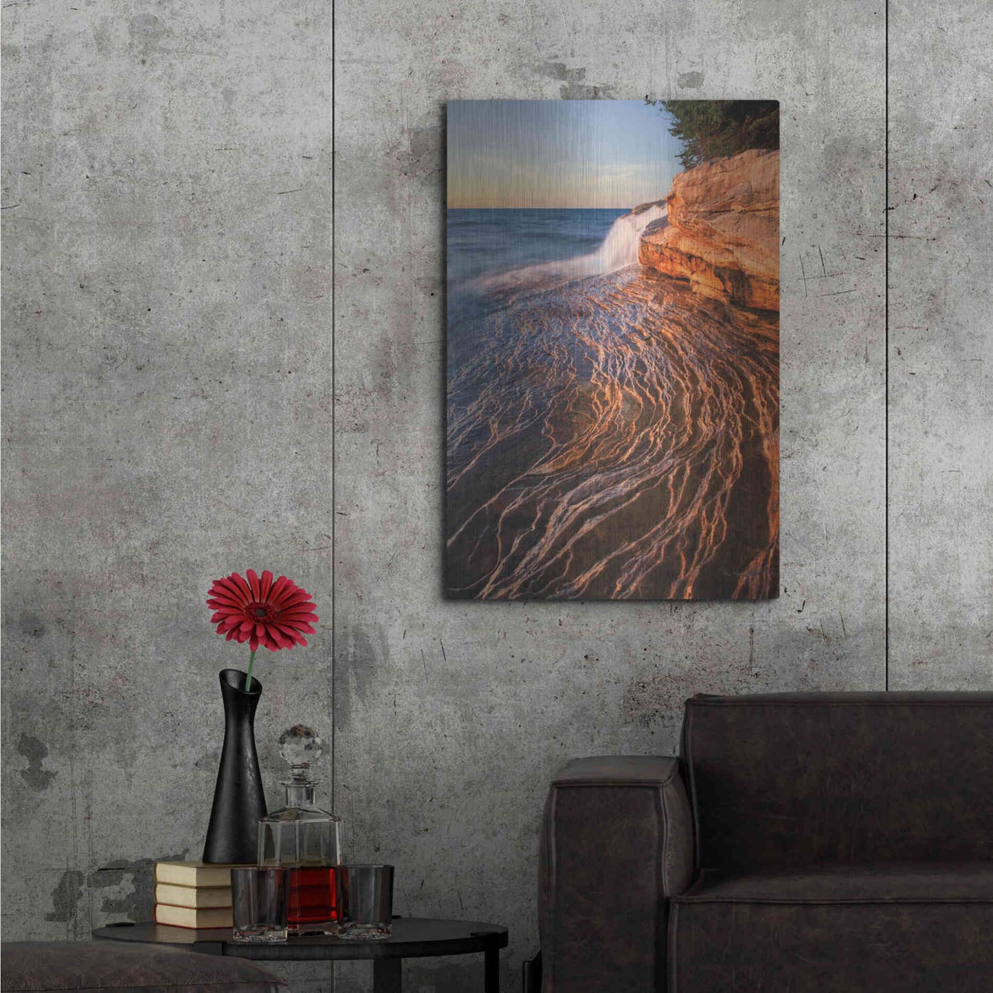 Luxe Metal Art 'Pictured Rocks Michigan I' by Alan Majchrowicz,Metal Wall Art,24x36