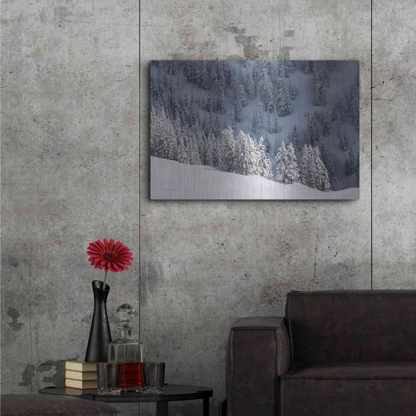 Luxe Metal Art 'North Cascades in Winter III' by Alan Majchrowicz,Metal Wall Art,36x24