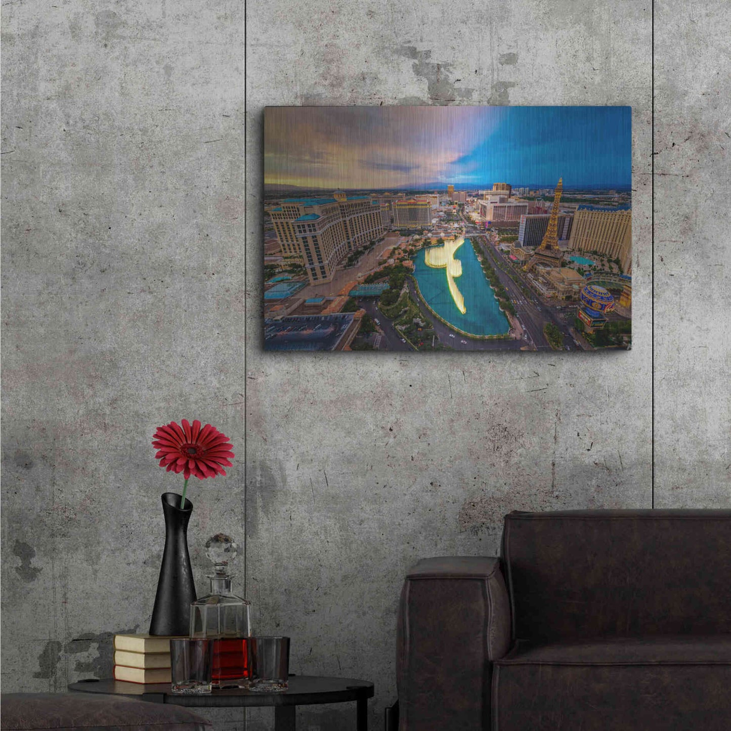 Luxe Metal Art 'Aerial Las Vegas' by Edin Chavez, Metal Wall Art,36x24