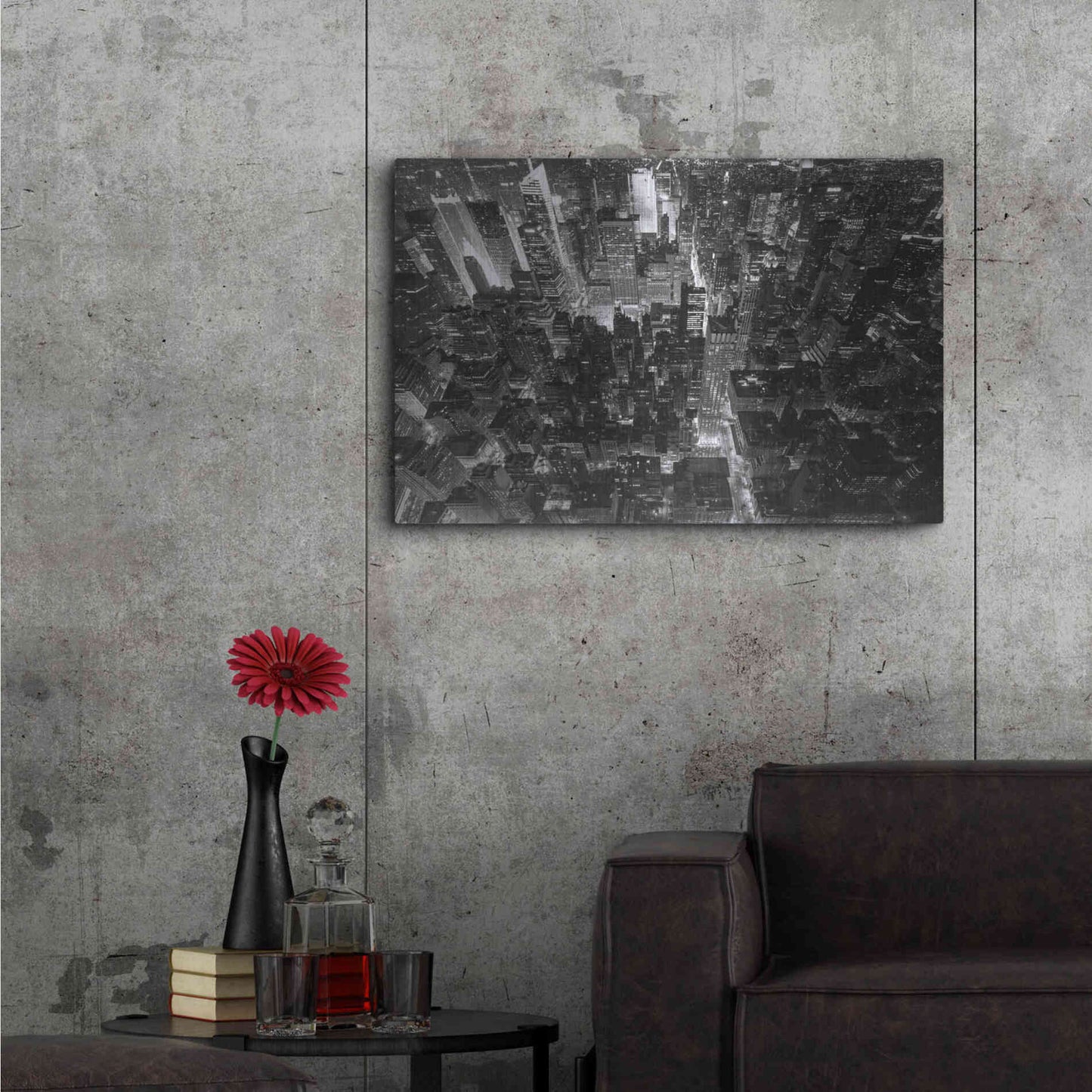Luxe Metal Art 'Concrete Jungle of New York' by Edin Chavez, Metal Wall Art,36x24