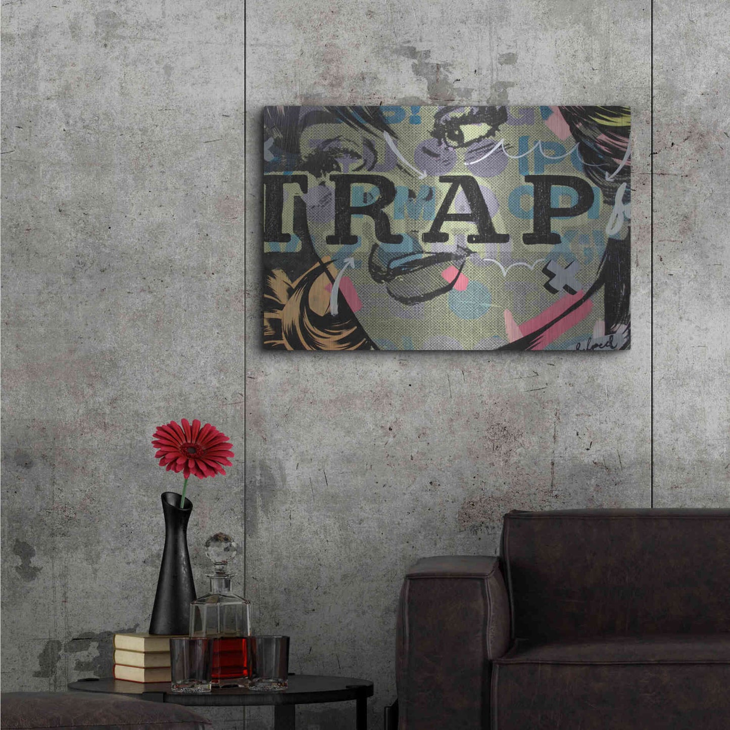 Luxe Metal Art 'Trap' by Dan Monteavaro, Metal Wall Art,36x24