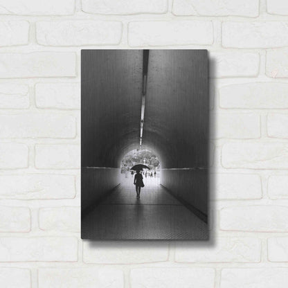 Luxe Metal Art ' Lady With Umbrella' by Robin Vandenabeele, Metal Wall Art,12x16