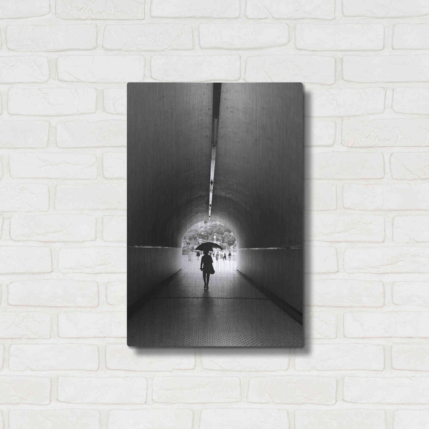 Luxe Metal Art ' Lady With Umbrella' by Robin Vandenabeele, Metal Wall Art,16x24