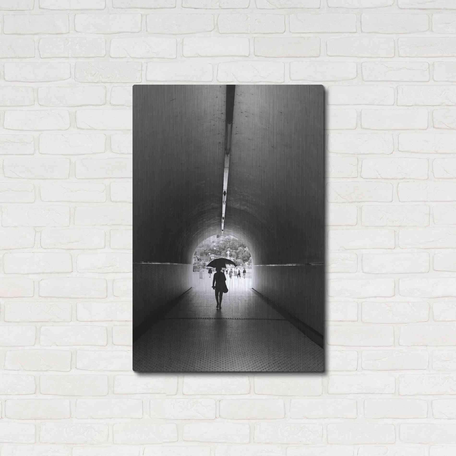 Luxe Metal Art ' Lady With Umbrella' by Robin Vandenabeele, Metal Wall Art,24x36