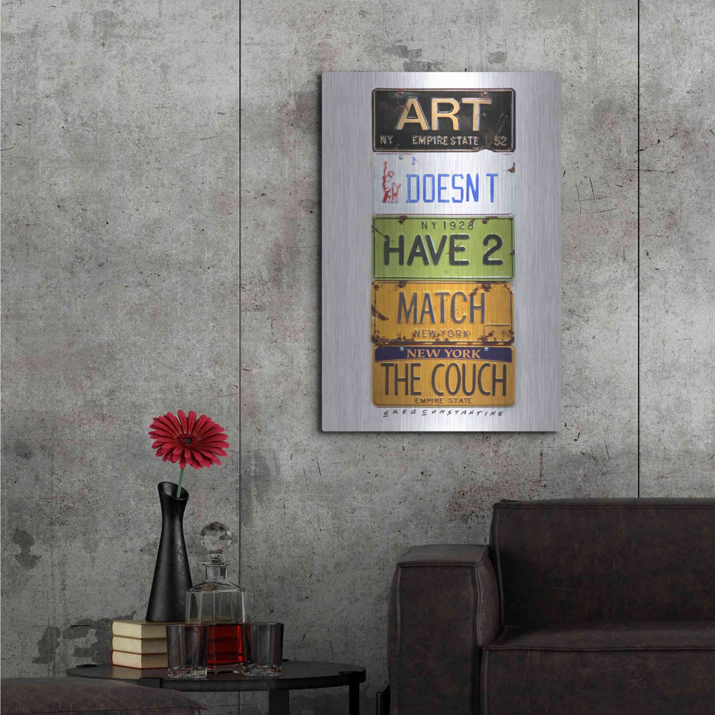 Luxe Metal Art 'Pennington Couch' by Gregory Constantine, Metal Wall Art,24x36
