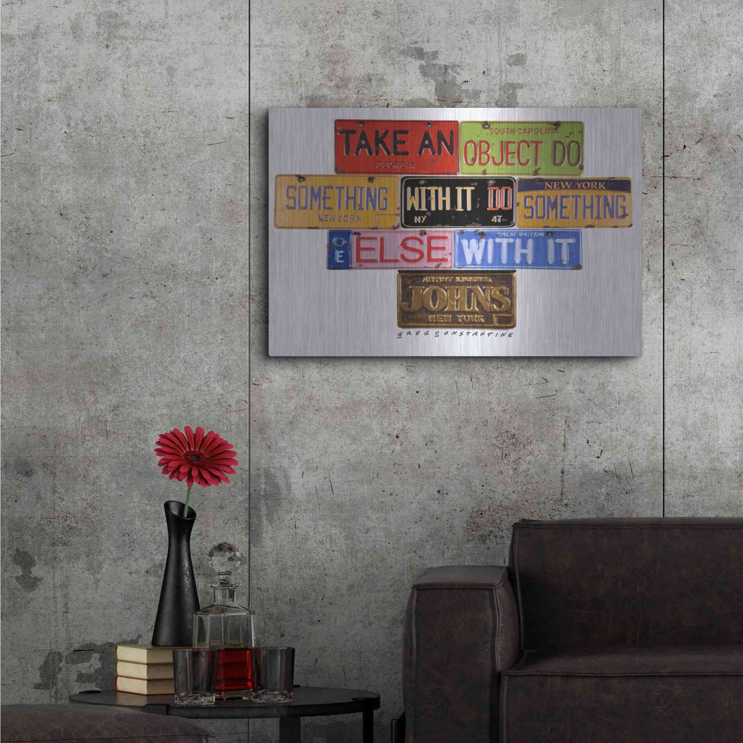 Luxe Metal Art 'Johns Object' by Gregory Constantine, Metal Wall Art,36x24