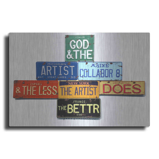 Luxe Metal Art 'Gide God And Artist' by Gregory Constantine, Metal Wall Art