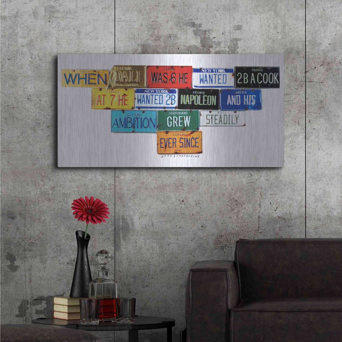 Luxe Metal Art 'Dali Ambition' by Gregory Constantine, Metal Wall Art,48x24