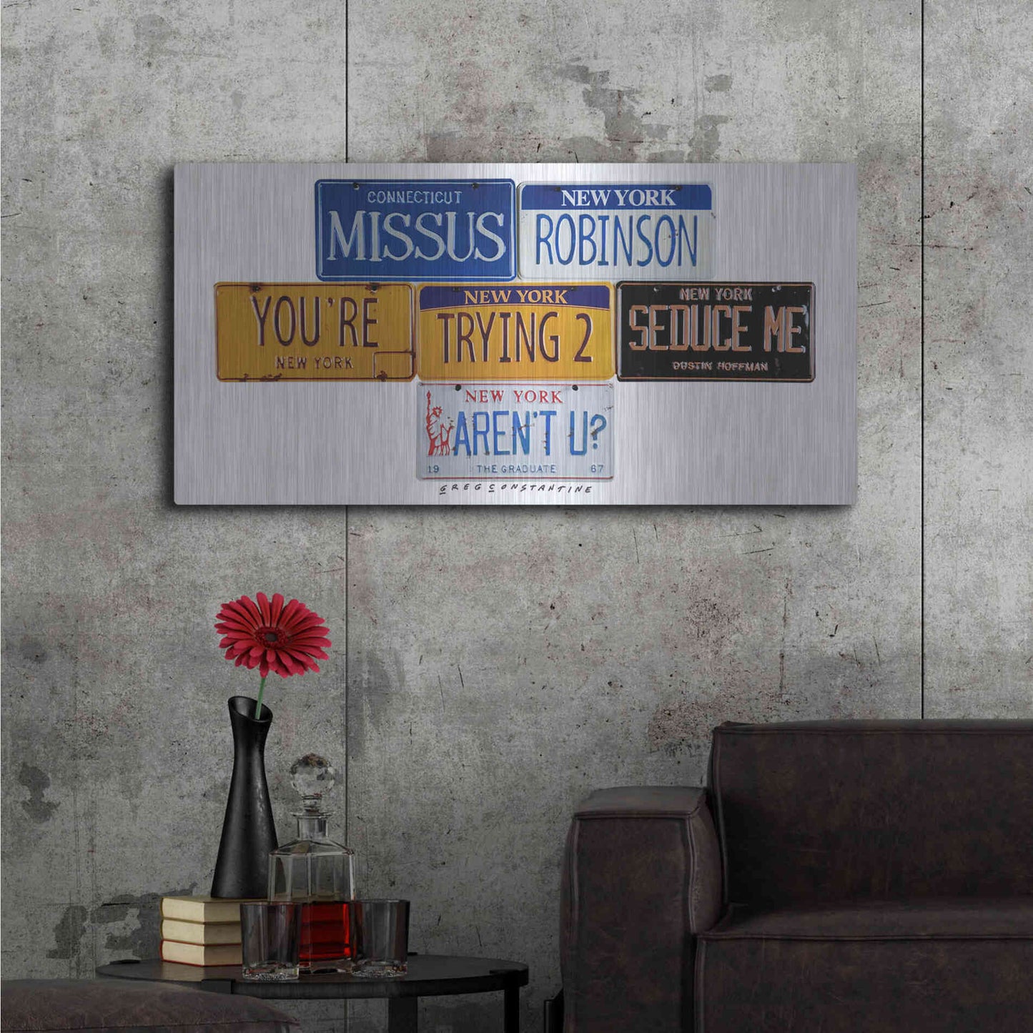 Luxe Metal Art 'Hoffman Missus Robinson' by Gregory Constantine, Metal Wall Art,48x24