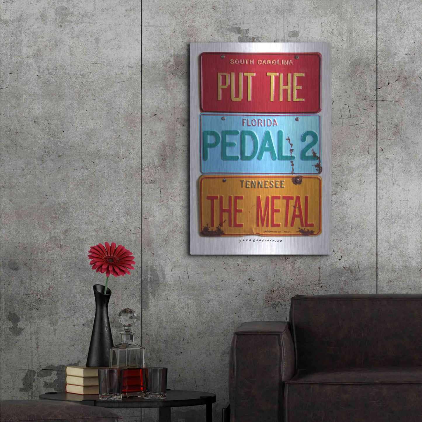 Luxe Metal Art 'Pedal 2 The Metal' by Gregory Constantine, Metal Wall Art,24x36