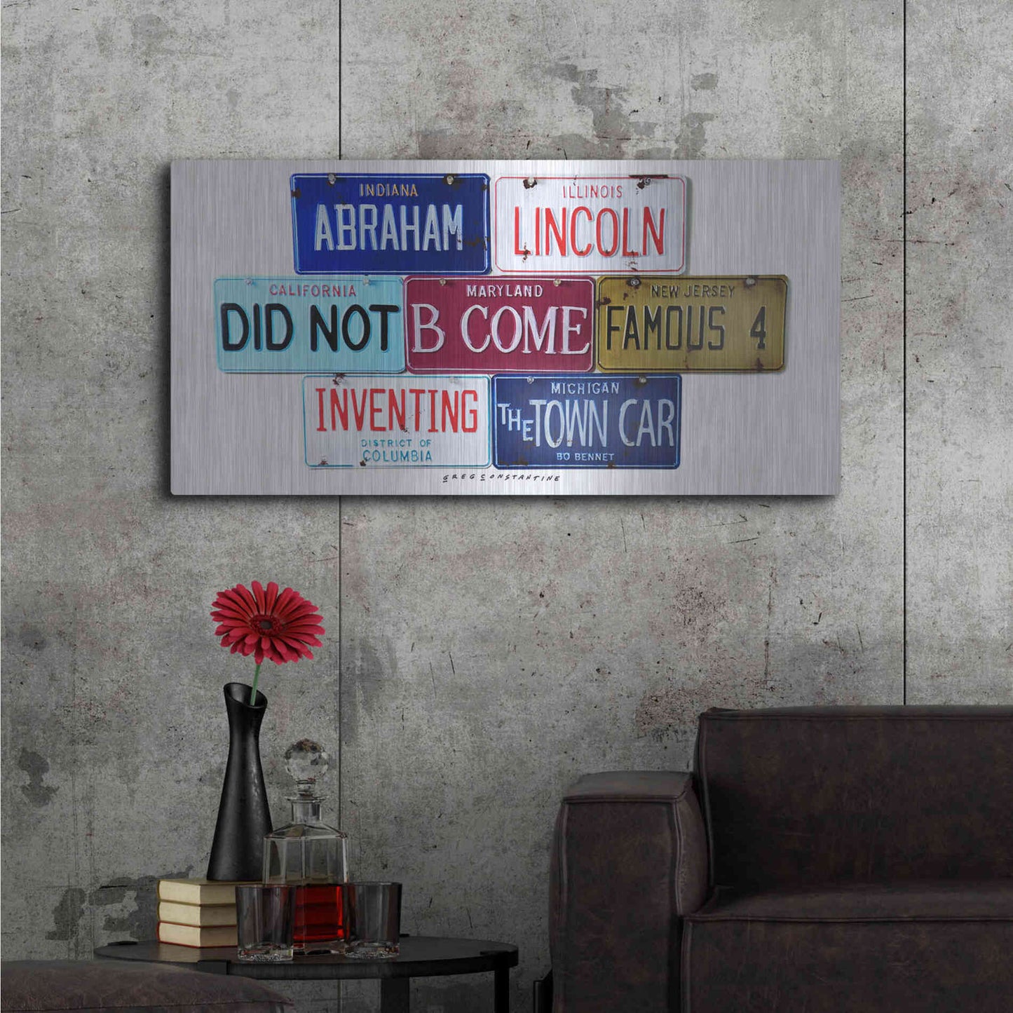 Luxe Metal Art 'Bennet Lincoln & Town Car' by Gregory Constantine, Metal Wall Art,48x24