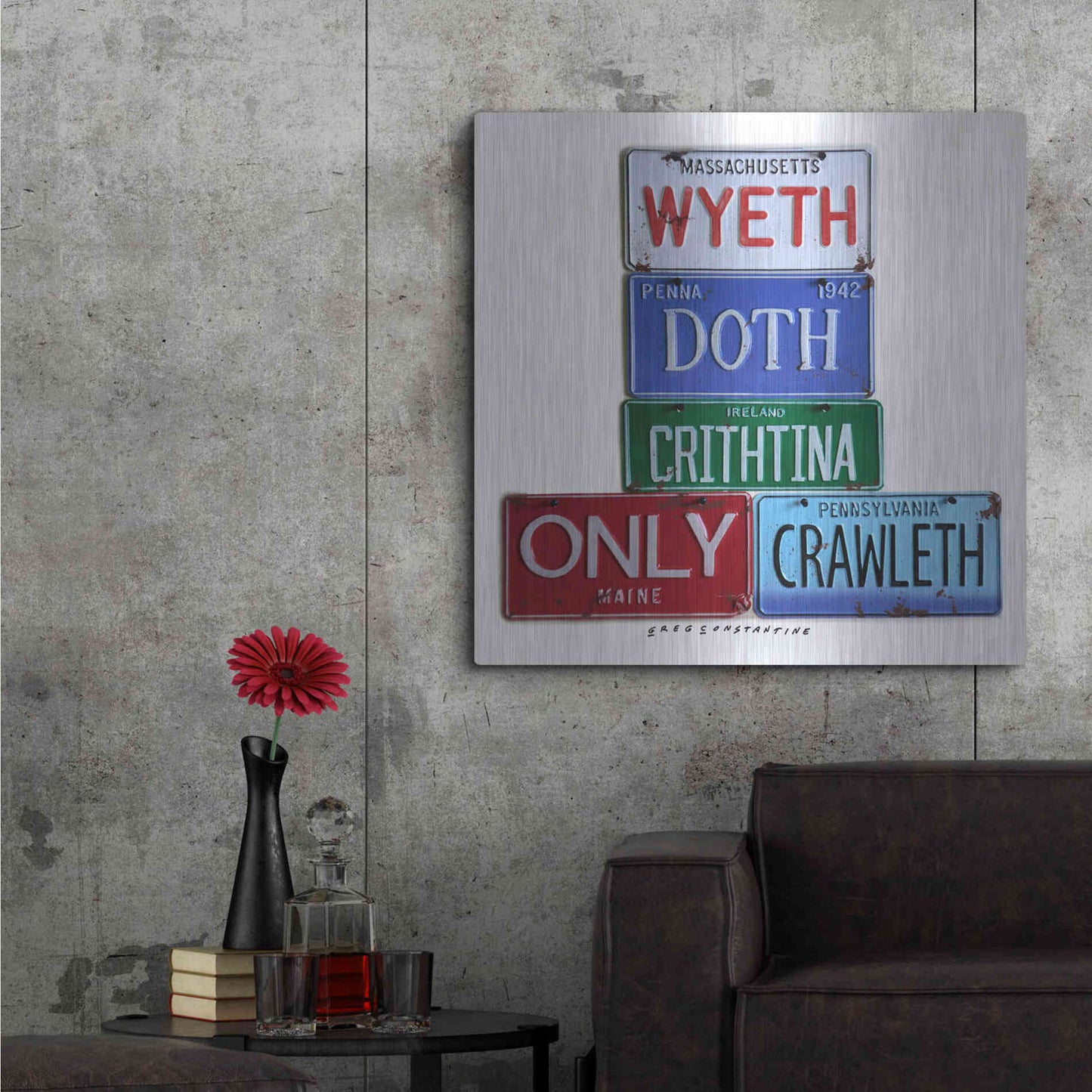 Luxe Metal Art 'Wyeth Chrithtina' by Gregory Constantine, Metal Wall Art,36x36