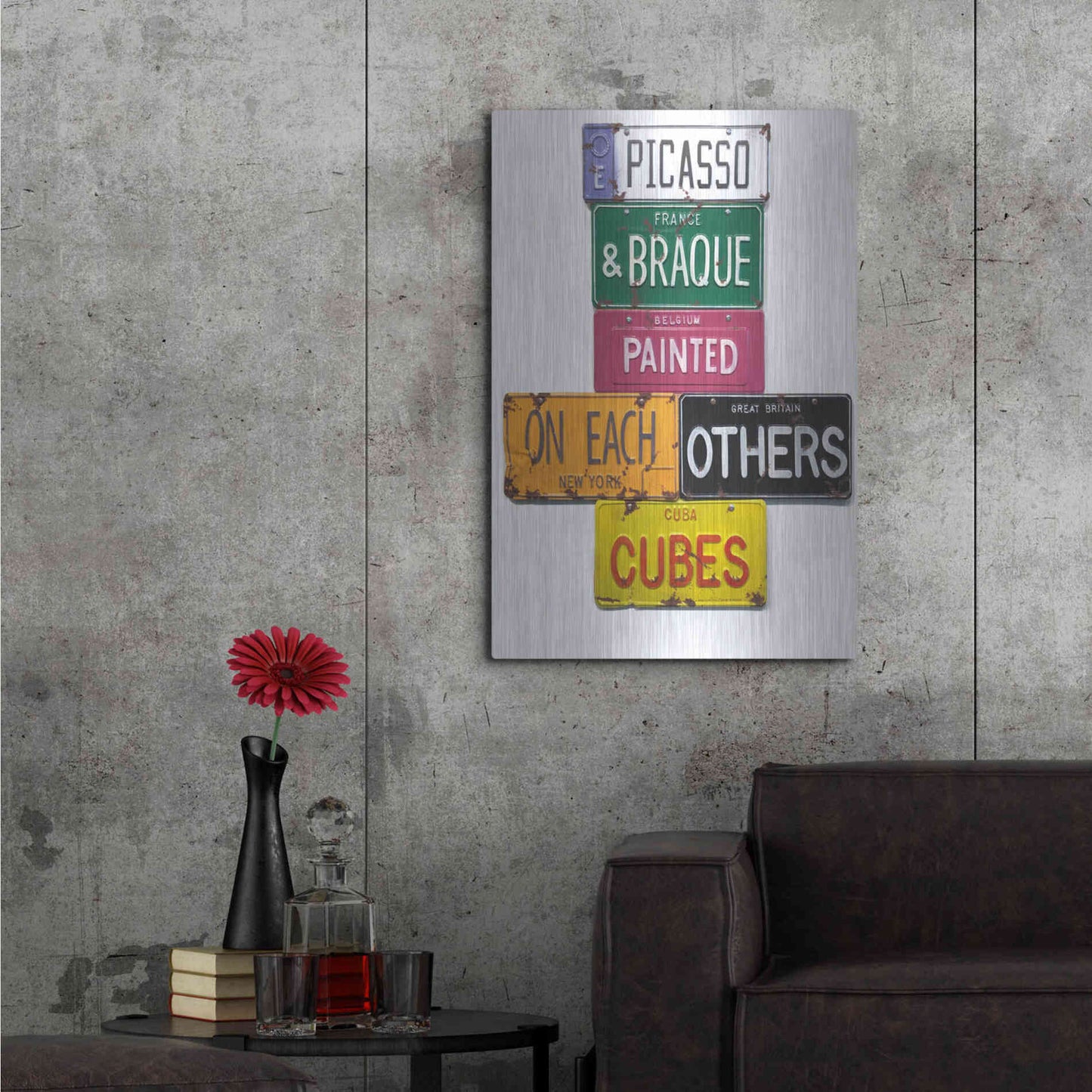 Luxe Metal Art 'Picasso & Braque' by Gregory Constantine, Metal Wall Art,24x36