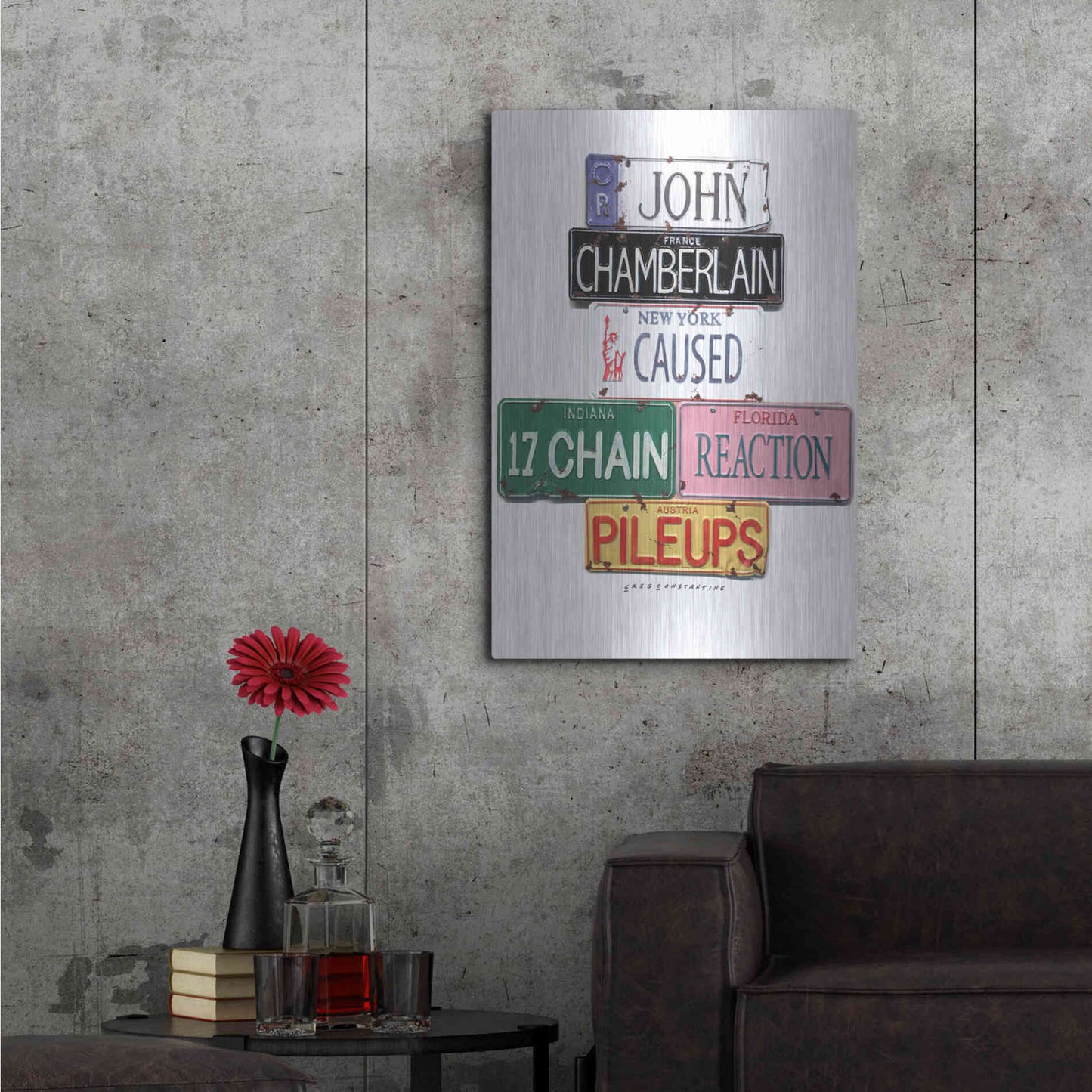 Luxe Metal Art 'Chamberlain Pileups' by Gregory Constantine, Metal Wall Art,24x36