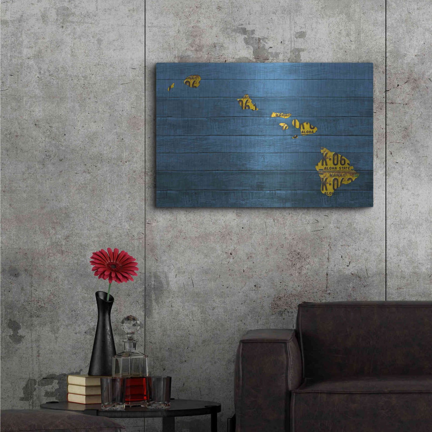 Luxe Metal Art 'New Hawaii Map' by Design Turnpike, Metal Wall Art,36x24