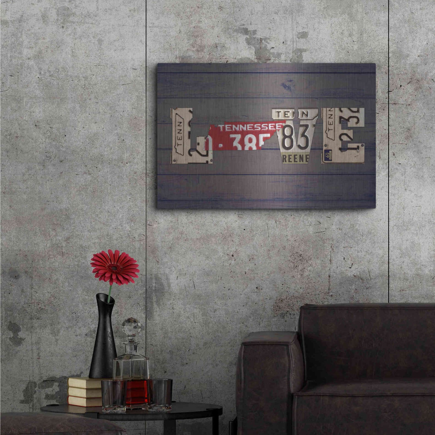 Luxe Metal Art 'TN State Love' by Design Turnpike, Metal Wall Art,36x24
