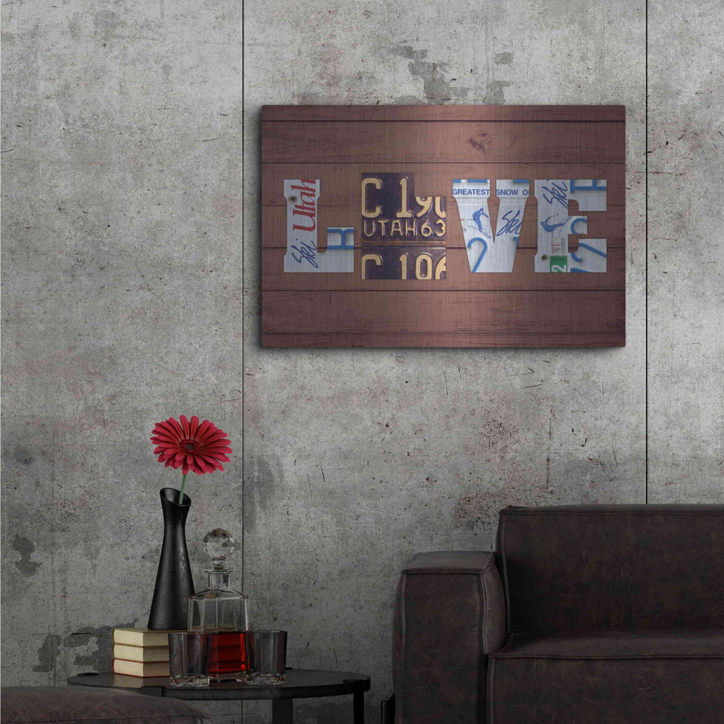 Luxe Metal Art 'UT State Love' by Design Turnpike, Metal Wall Art,36x24