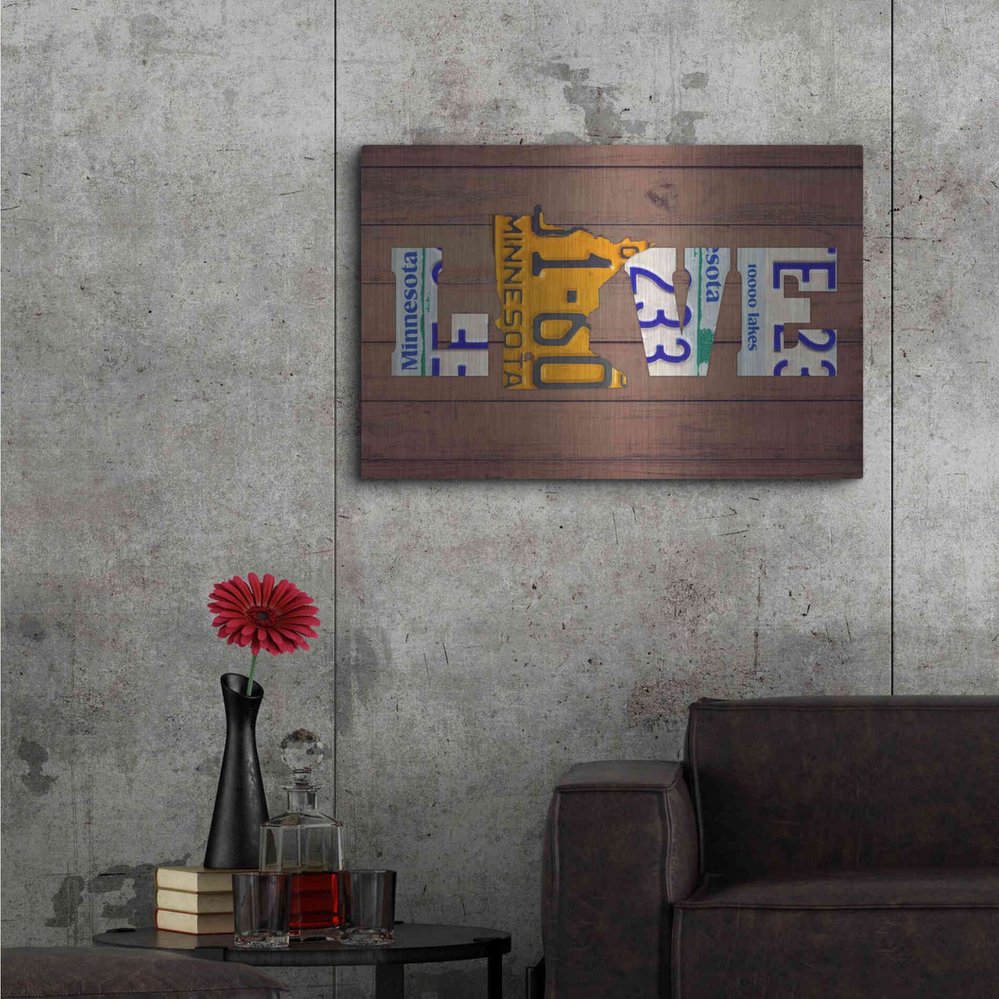 Luxe Metal Art 'MN State Love' by Design Turnpike, Metal Wall Art,36x24