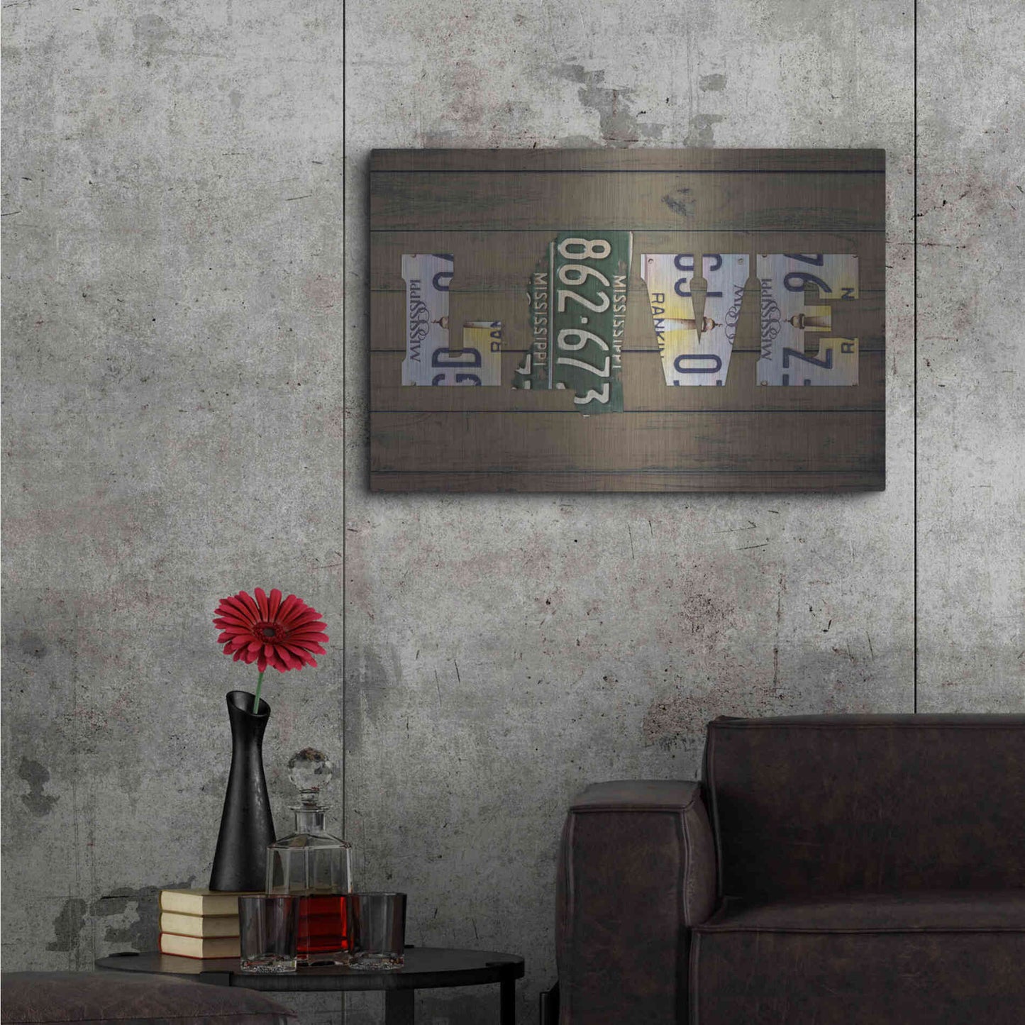 Luxe Metal Art 'MS State Love' by Design Turnpike, Metal Wall Art,36x24