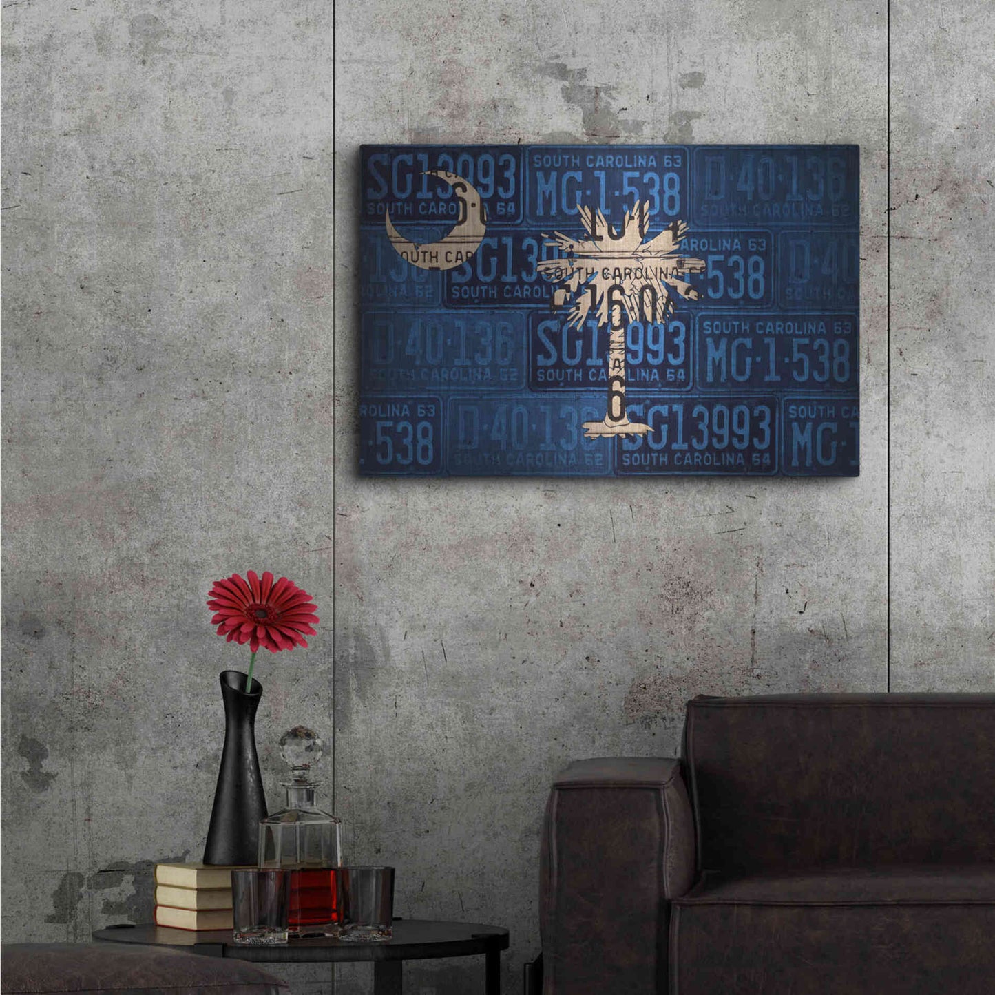Luxe Metal Art 'South Carolina State Flag' by Design Turnpike, Metal Wall Art,36x24