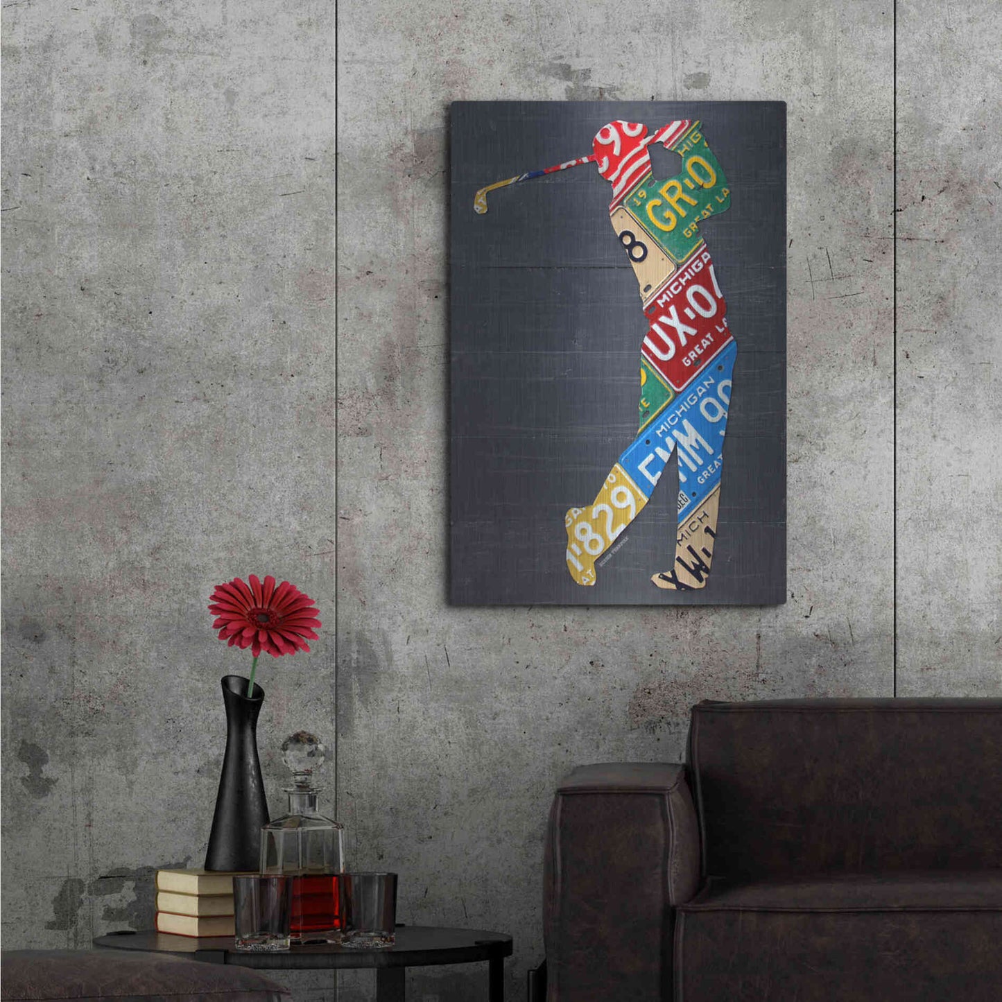 Luxe Metal Art 'Golfer License Plateart' by Design Turnpike, Metal Wall Art,24x36