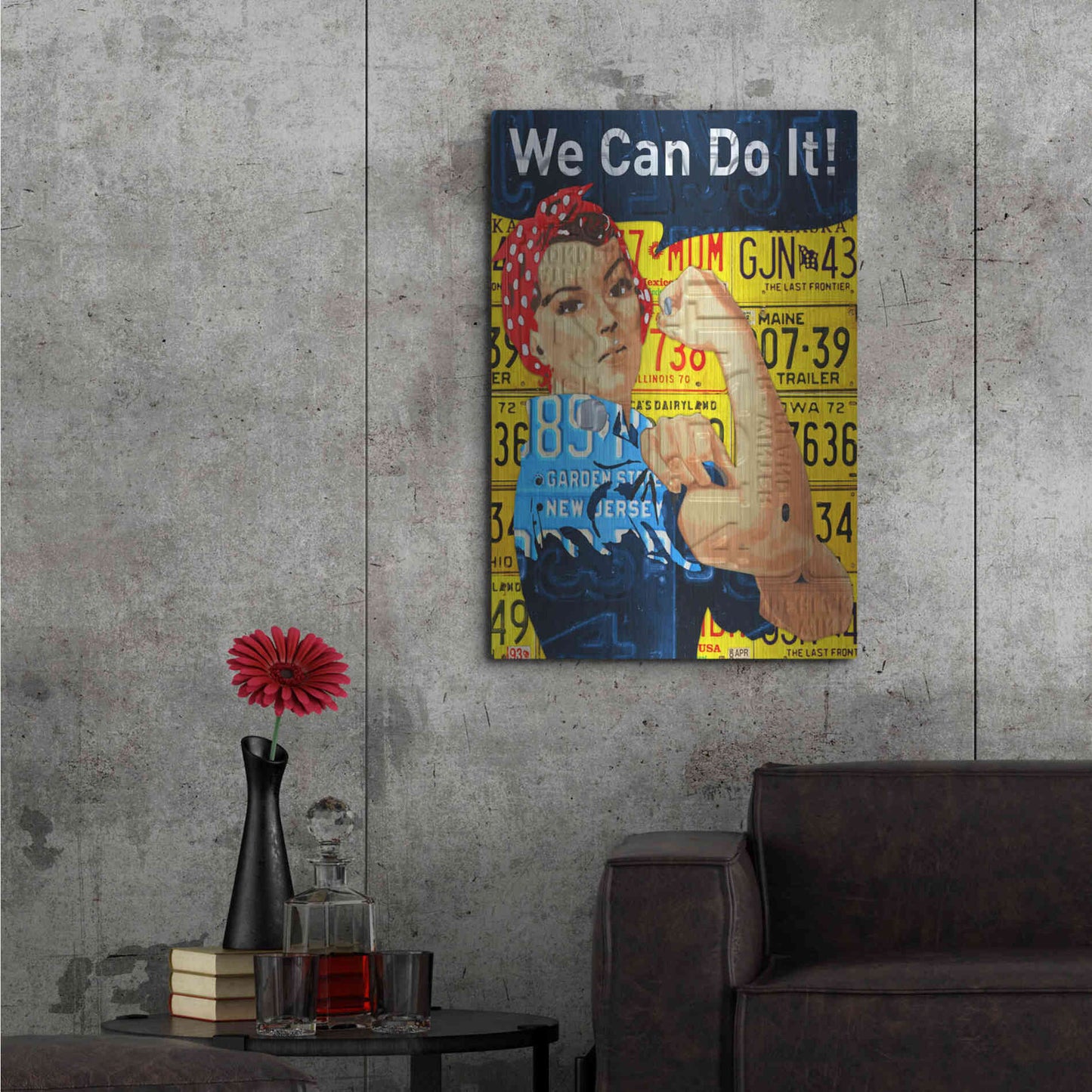 Luxe Metal Art 'Rosie' by Design Turnpike, Metal Wall Art,24x36
