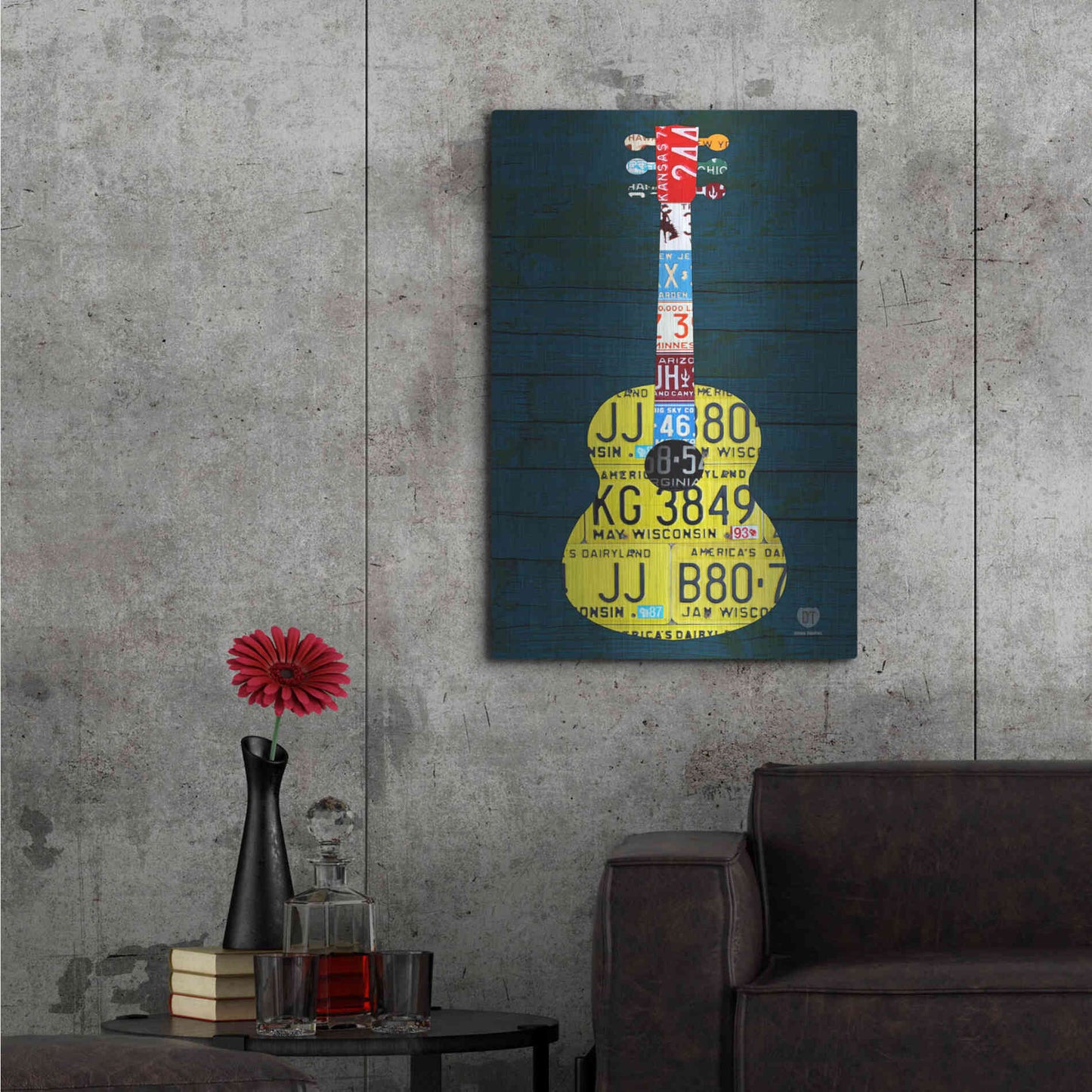 Luxe Metal Art 'Guitar 2' by Design Turnpike, Metal Wall Art,24x36