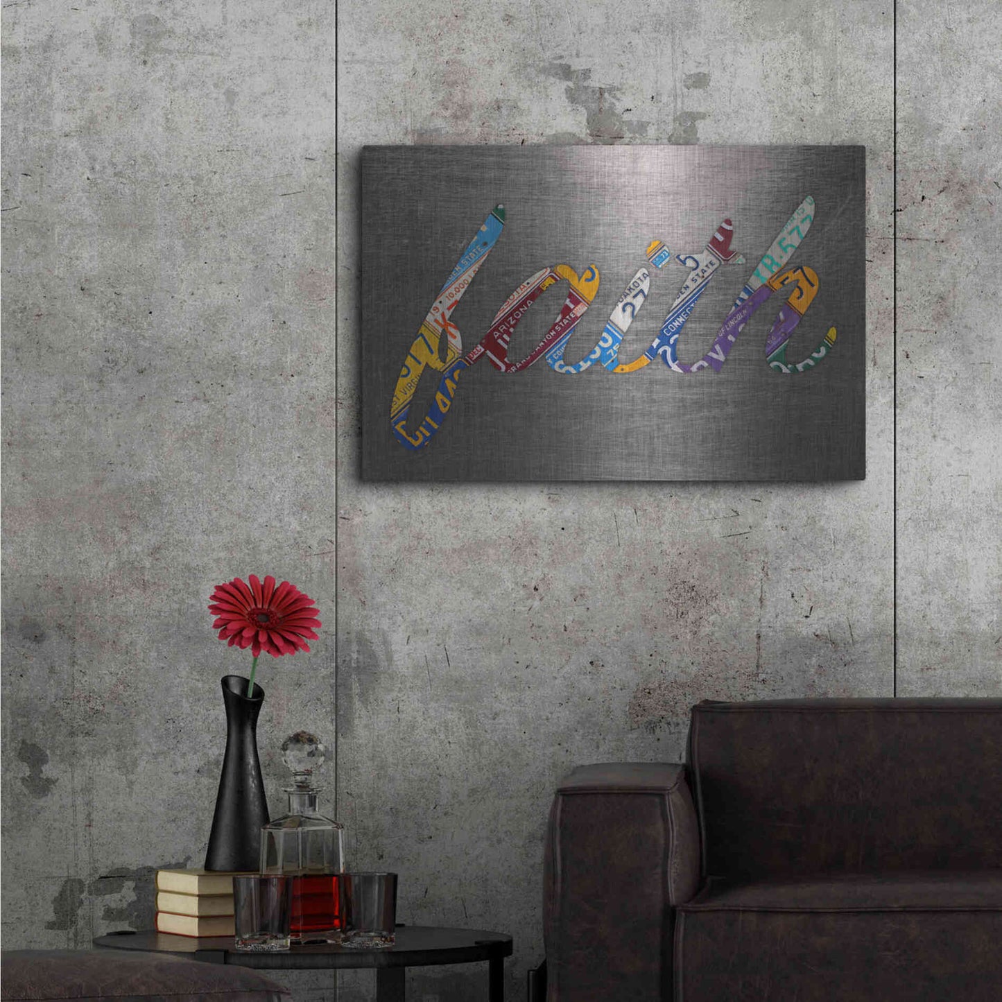 Luxe Metal Art 'Faith Sign Metal' by Design Turnpike, Metal Wall Art,36x24