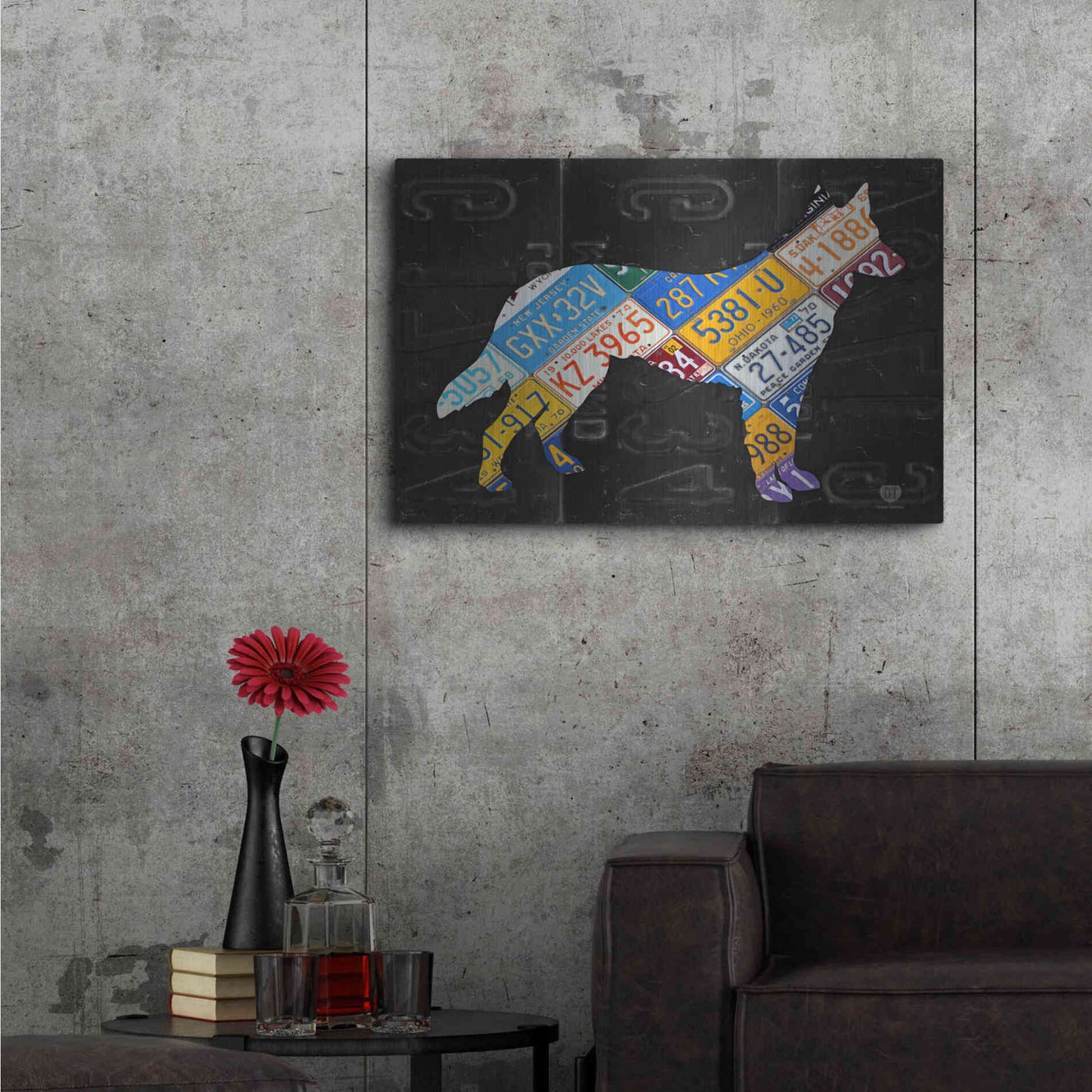 Luxe Metal Art 'German Shepherd' by Design Turnpike, Metal Wall Art,36x24