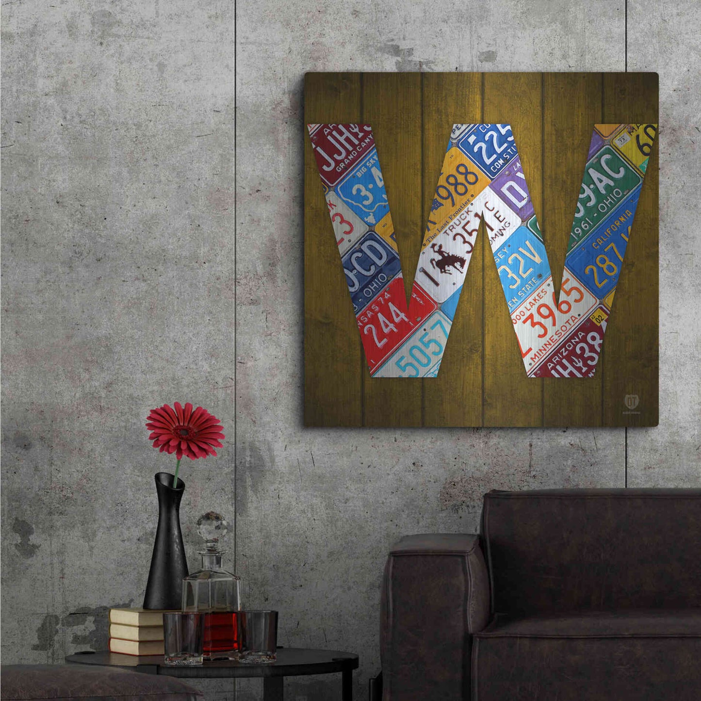 Luxe Metal Art 'W' by Design Turnpike, Metal Wall Art,36x36