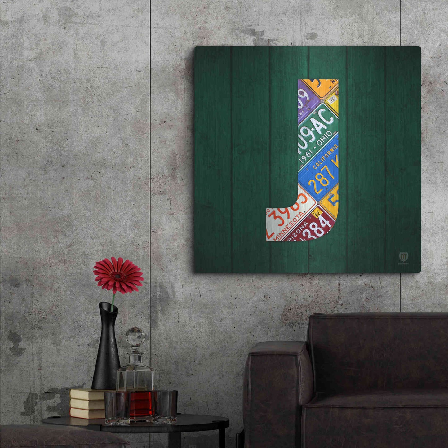 Luxe Metal Art 'J' by Design Turnpike, Metal Wall Art,36x36