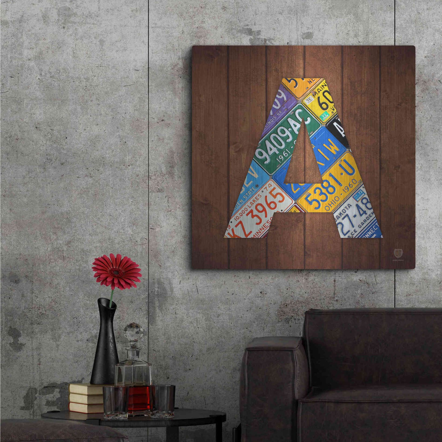 Luxe Metal Art 'A' by Design Turnpike, Metal Wall Art,36x36