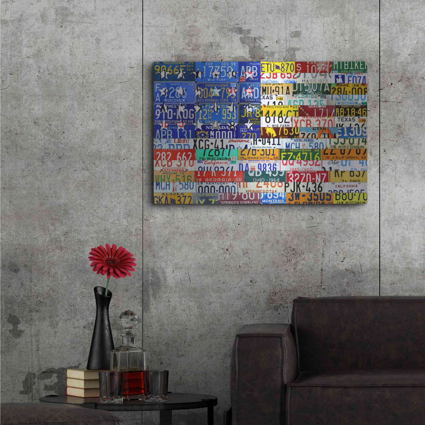 Luxe Metal Art 'Scrap Flag' by Design Turnpike, Metal Wall Art,36x24