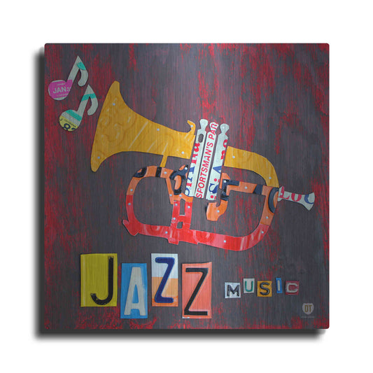 Luxe Metal Art 'License Plate Art Jazz Series Tuba' by Design Turnpike, Metal Wall Art