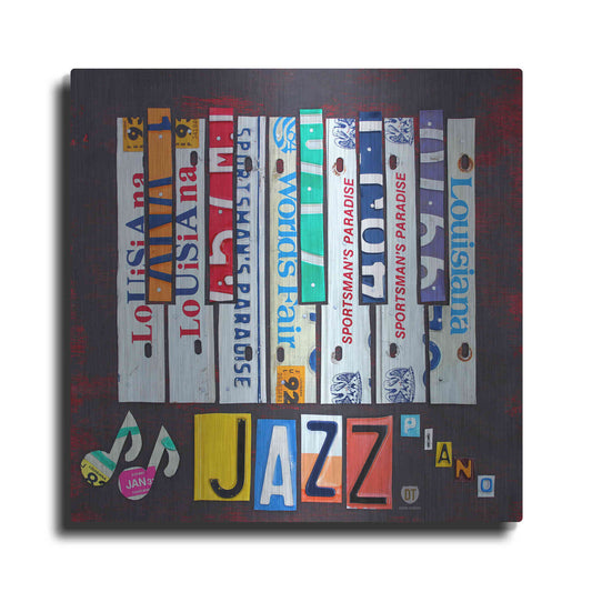 Luxe Metal Art 'License Plate Art Jazz Series Piano ' by Design Turnpike, Metal Wall Art