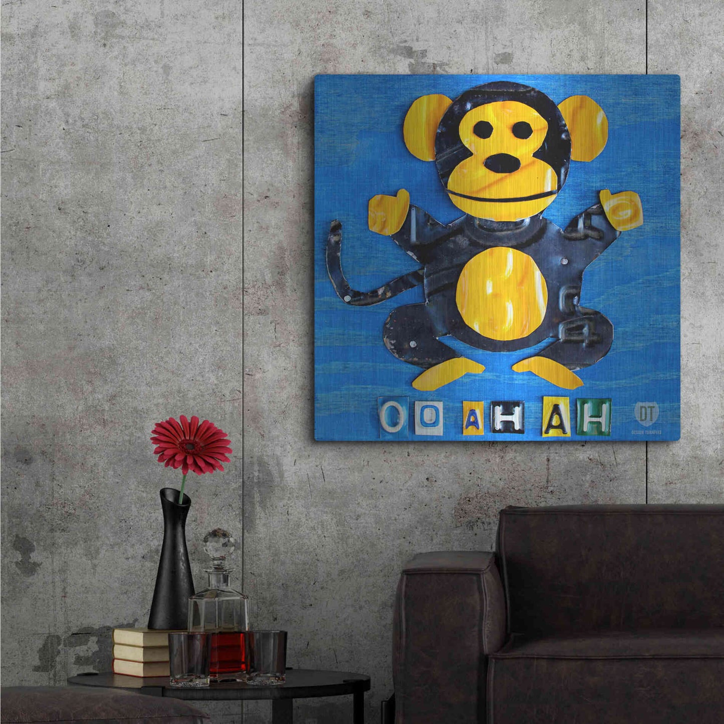 Luxe Metal Art 'Oo Ah Ah The Monkey' by Design Turnpike, Metal Wall Art,36x36
