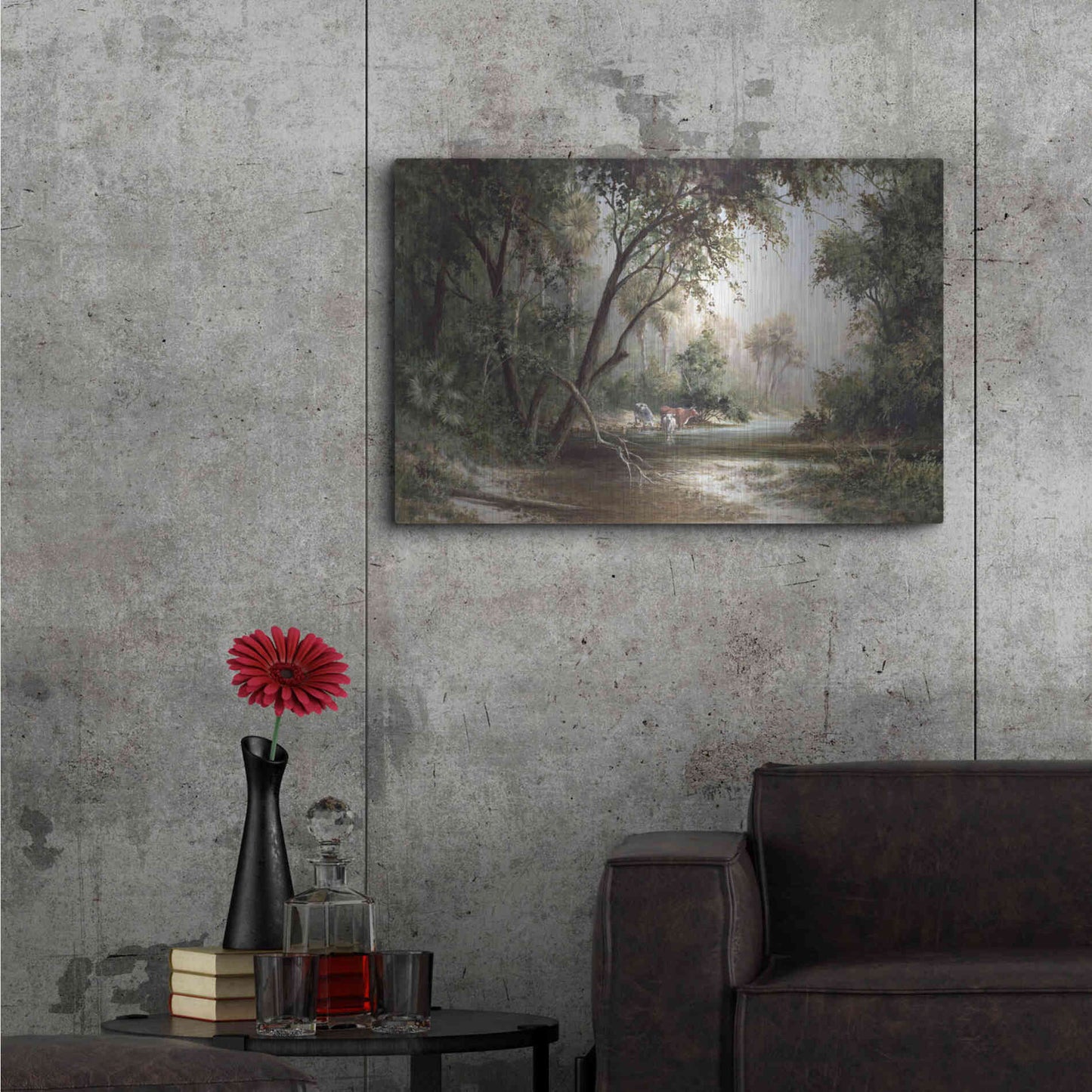 Luxe Metal Art 'Forked Creek' by Art Fronckowiak, Metal Wall Art,36x24