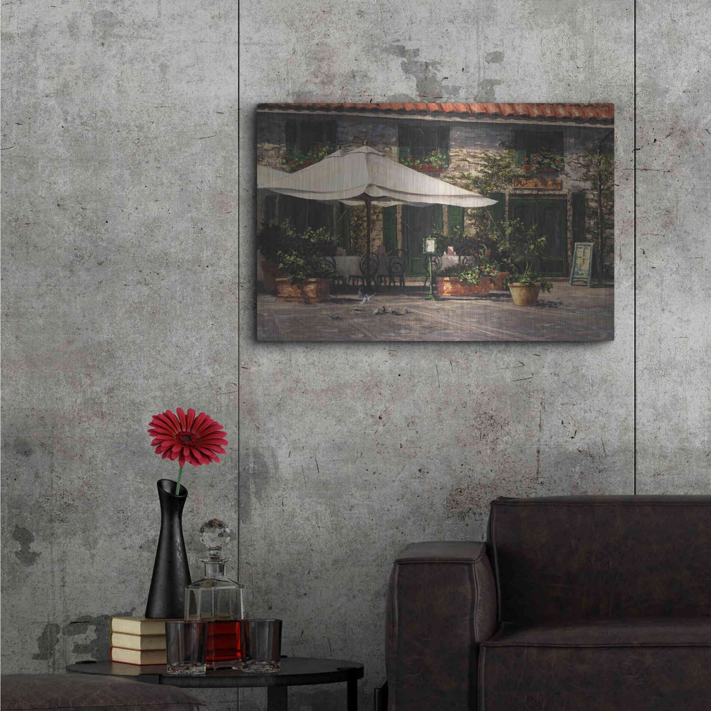 Luxe Metal Art 'Ristorante Il Pozzo' by Art Fronckowiak, Metal Wall Art,36x24